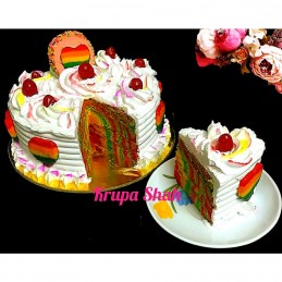 Rainbow marble cake for new year recipe