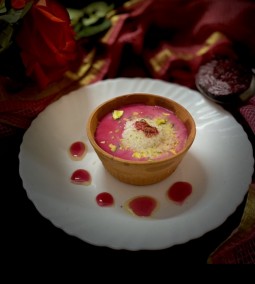 Rasmalai With Pink Beet Rabri Recipe