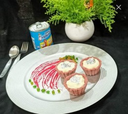 Beetroot Cups filled Till Rabadi Recipe