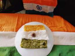 Tri colour neer dosa stuffed with coconut jaggery recipe