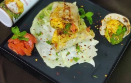 Schezwan panner achari vegetable grilled wrap recipe