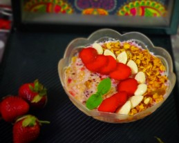Strawberry phirni  muesli recipe