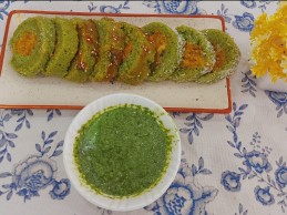 Spicy spiral spinach suji rolls recipe