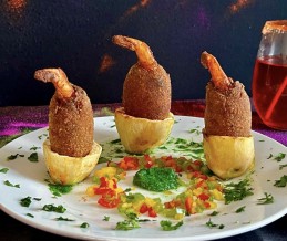 Prawn cutlet in spicy potato bowl recipe