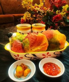 Colourful pooris recipe