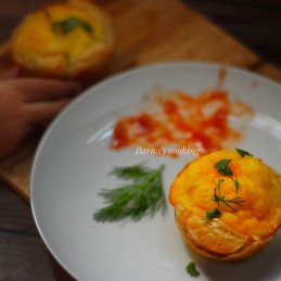 Cheese filled egg muffin puff recipe