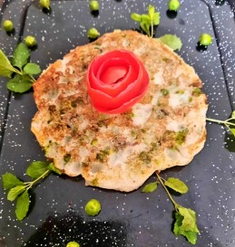 Peas Stuffed Suji Pancake Recipe