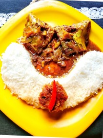 KATLA  CURRY  WITH RICE RECIPE