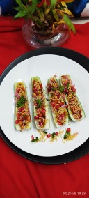 Cucumber boat salad recipe