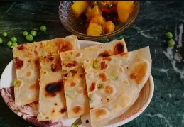 Cauliflower green peas paratha recipe