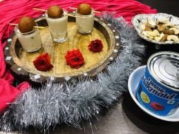 MANGO  SEMOLINA JAMOONS IN BASUNDI SHOTS RECIPE
