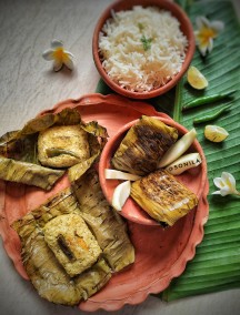 Raw mango fish paturi recipe