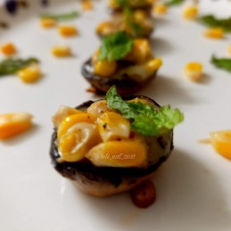 Corn Cheese Stuffed Mushrooms Recipe