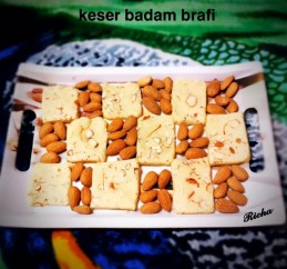 Kesar badam barfi recipe