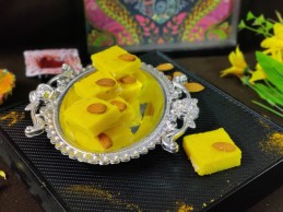 Kesari milk burfi Recipe