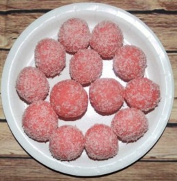 Rose Coconut Laddu Recipe