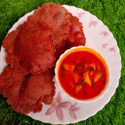 Beetroot jowar Puri with aloo ki sabji recipe
