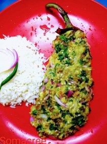 Eggplant filling/bengan bharta recipe