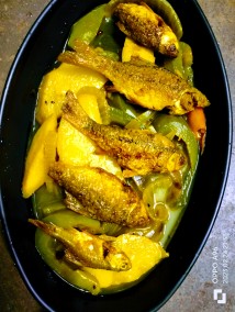 Vegetables with small fish recipe
