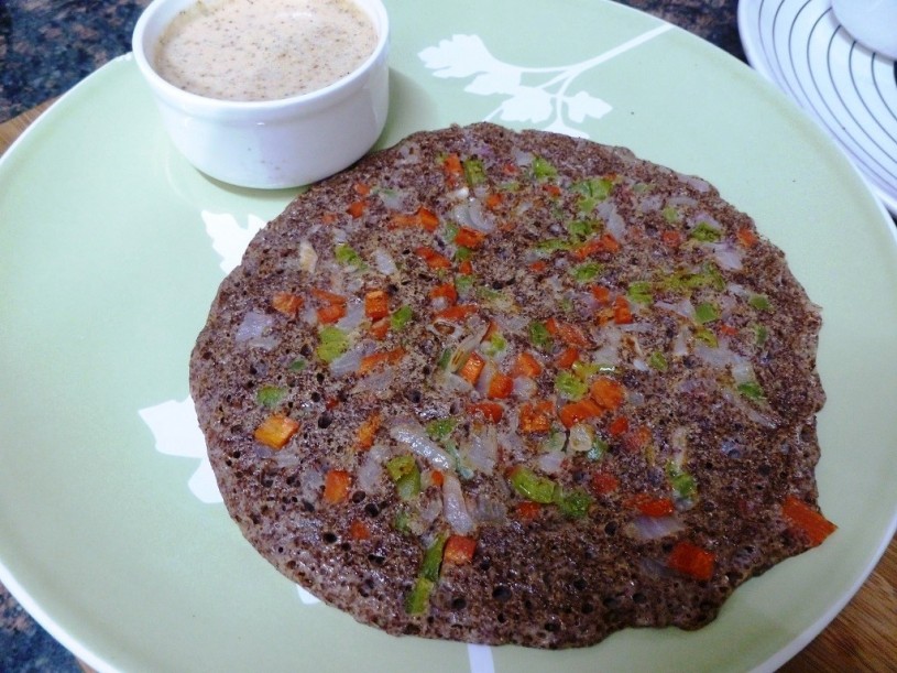 Fermented Ragi Vegetable Uttapam (No Rice, No Semolina) Recipe - GoToChef