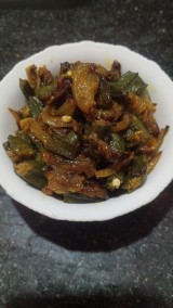 Lady's Finger Onion Meat Masala Fry Recipe