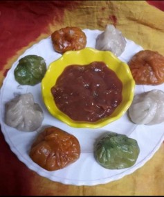 Tricolor momos recipe
