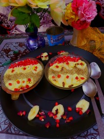 Fruit custard with chia seeds recipe