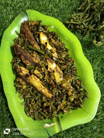 Shredded vegetables with fish recipe