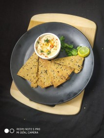 Jowar lavash with hummus recipe
