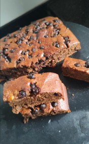 Eggless chocochips cake recipe