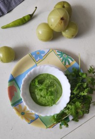 Gooseberry cilantro green chutney recipe