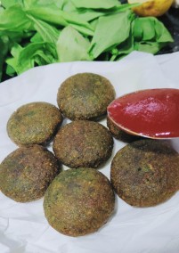 Spinach Cornmeal Tikki Recipe