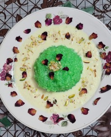 Green Sabudana pudding with Rabdi Recipe